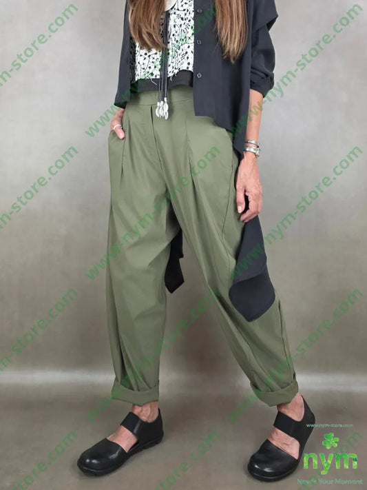 pantalone tessuto bengalina dettaglio imbuto 79vi19ny2ea - U / MILITARE / PE26 - PANTALONE
