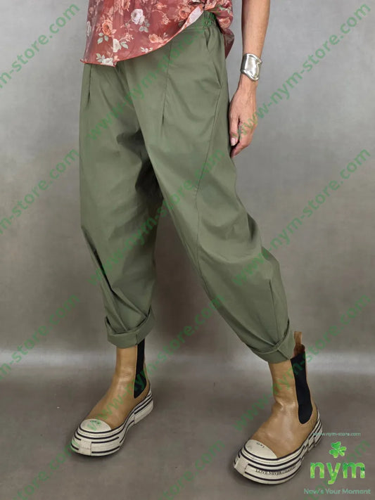 pantalone tessuto bengalina dettaglio imbuto 79vi19ny2ea - U / MILITARE / PE26 - PANTALONE