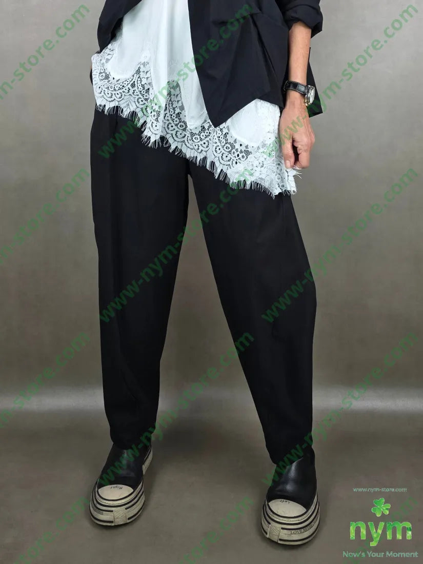 pantalone tessuto bengalina dettaglio imbuto 79vi19ny2ea U / NERO / PE26 PANTALONE