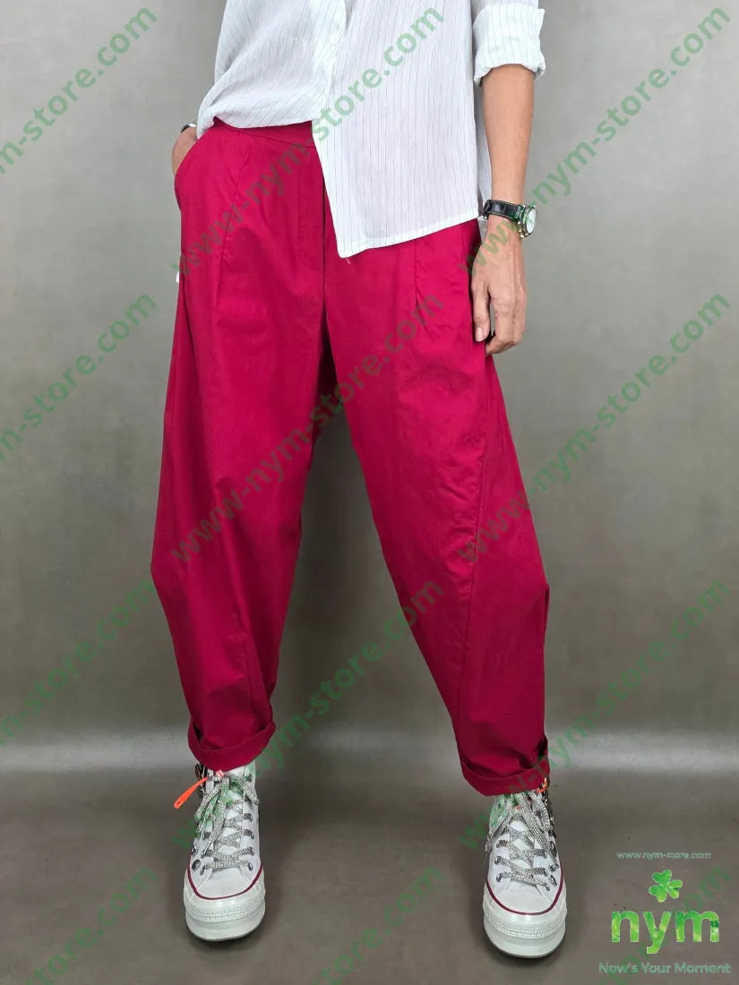 pantalone tessuto bengalina dettaglio imbuto 79vi19ny2ea U / ROSSO / PE26 PANTALONE