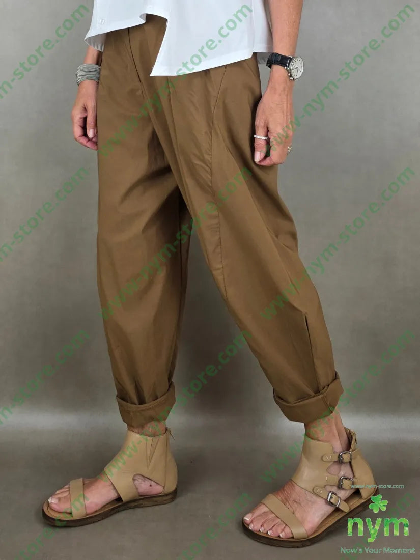 pantalone tessuto bengalina dettaglio imbuto 79vi19ny2ea - U / TABACCO / PE26 - PANTALONE