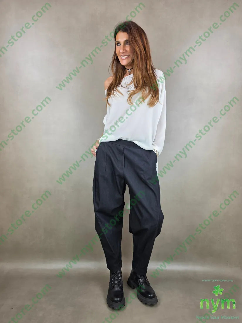 pantalone tessuto denim dettaglio imbuto 79vi19ny2ea PANTALONE