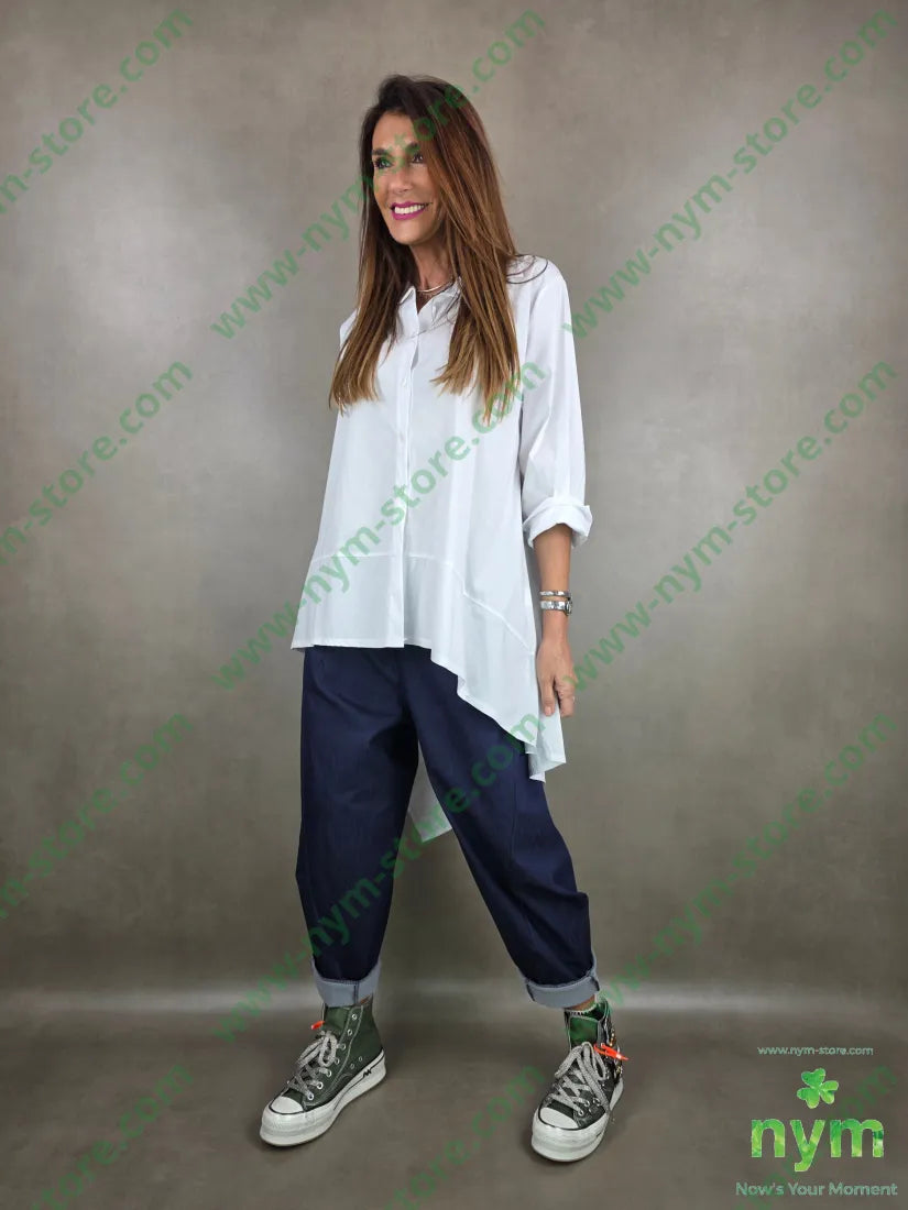 pantalone tessuto denim dettaglio imbuto 79vi19ny2ea U / DENIM / PE26 PANTALONE