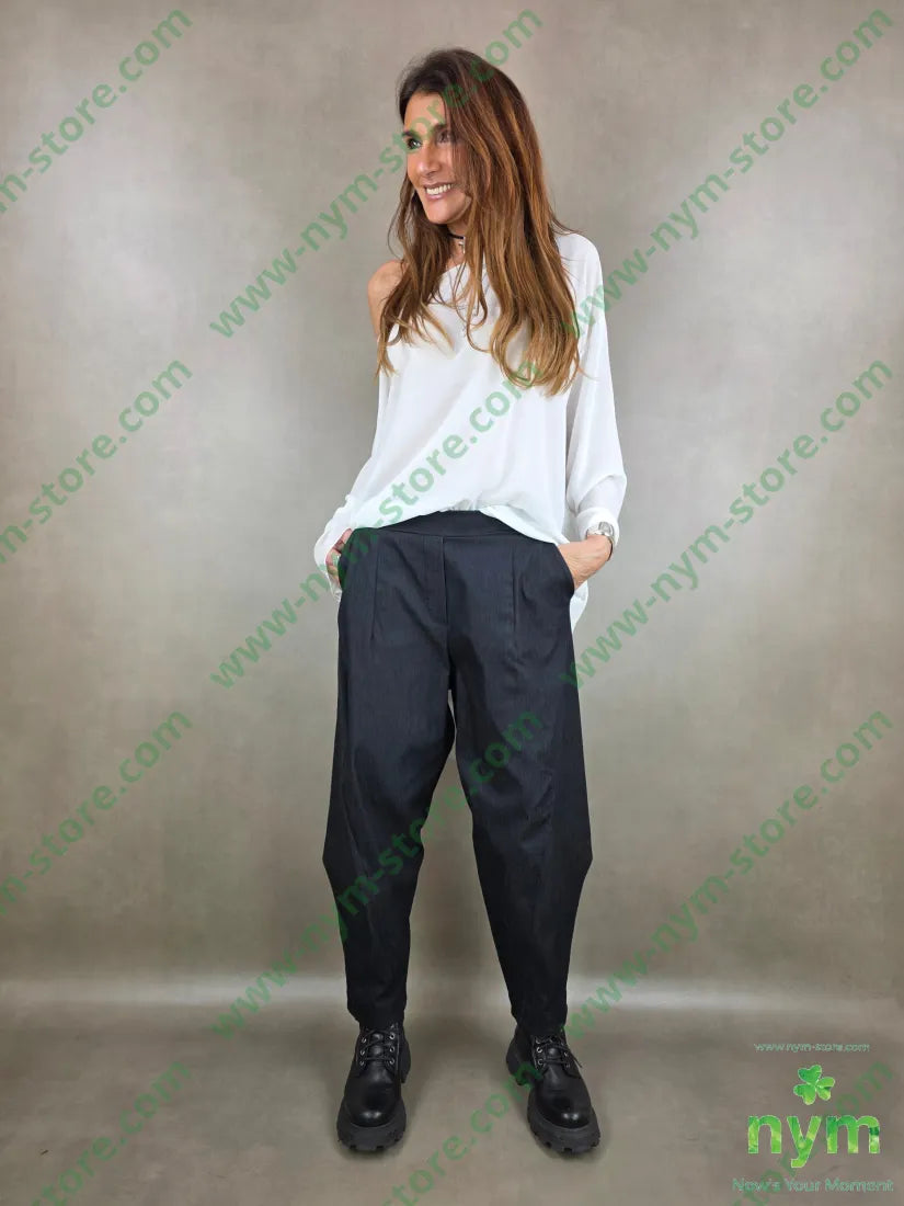 pantalone tessuto denim dettaglio imbuto 79vi19ny2ea PANTALONE