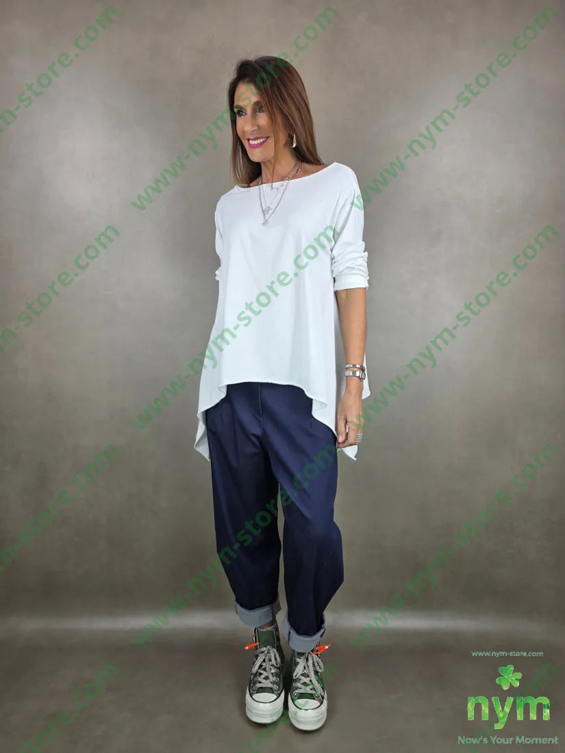 pantalone tessuto denim dettaglio imbuto 79vi19ny2ea U / DENIM / PE26 PANTALONE