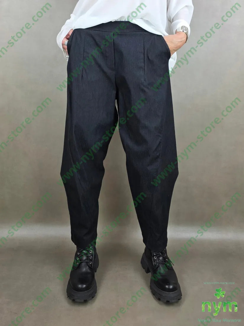 pantalone tessuto denim dettaglio imbuto 79vi19ny2ea U / ANTRACITE / PE26 PANTALONE