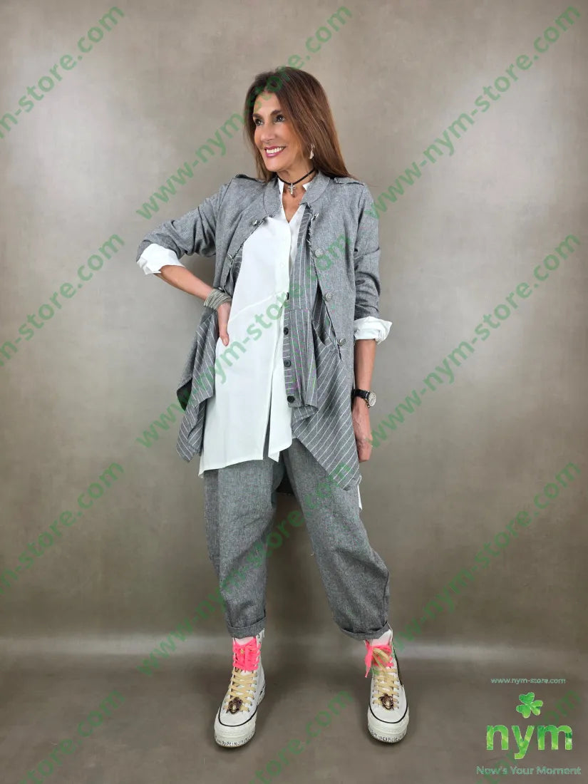 pantalone tessuto lino ad imbuto coulisse 68co17li13pl2ea - PANTALONE