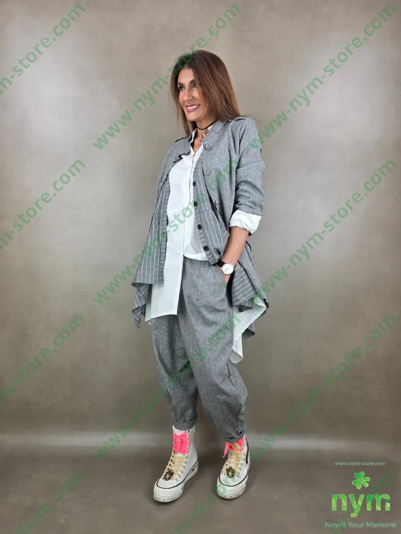 pantalone tessuto lino ad imbuto coulisse 68co17li13pl2ea - PANTALONE