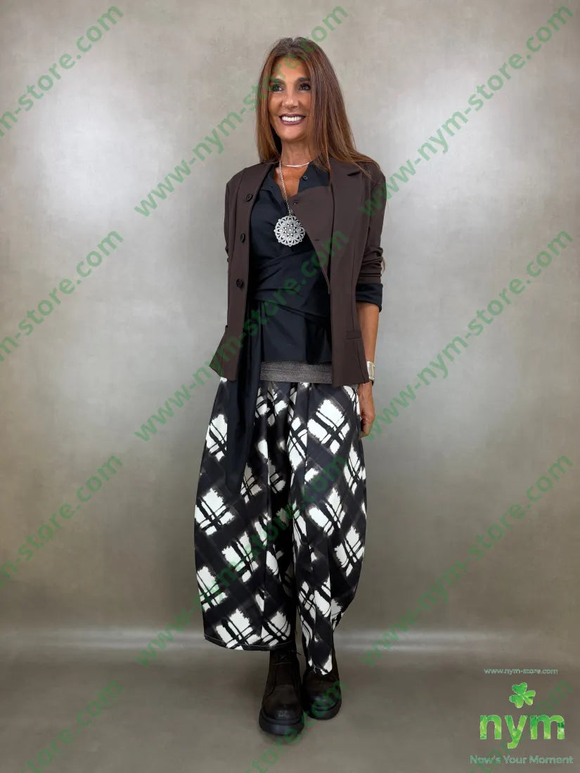 pantalone tessuto lucido stampato 37vi35co28pl - PANTALONE