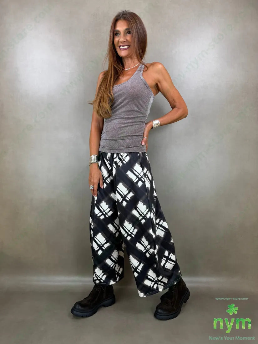 pantalone tessuto lucido stampato 37vi35co28pl - PANTALONE