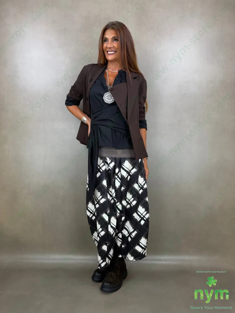 pantalone tessuto lucido stampato 37vi35co28pl - PANTALONE