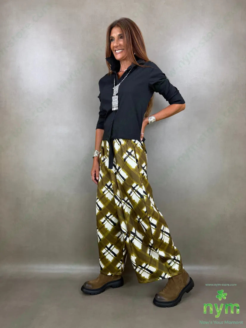 pantalone tessuto lucido stampato 37vi35co28pl - PANTALONE