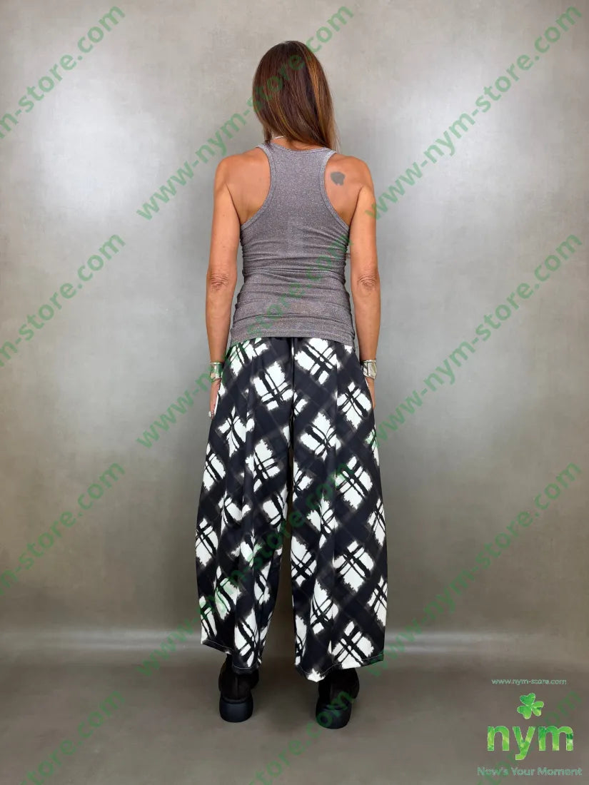pantalone tessuto lucido stampato 37vi35co28pl - PANTALONE