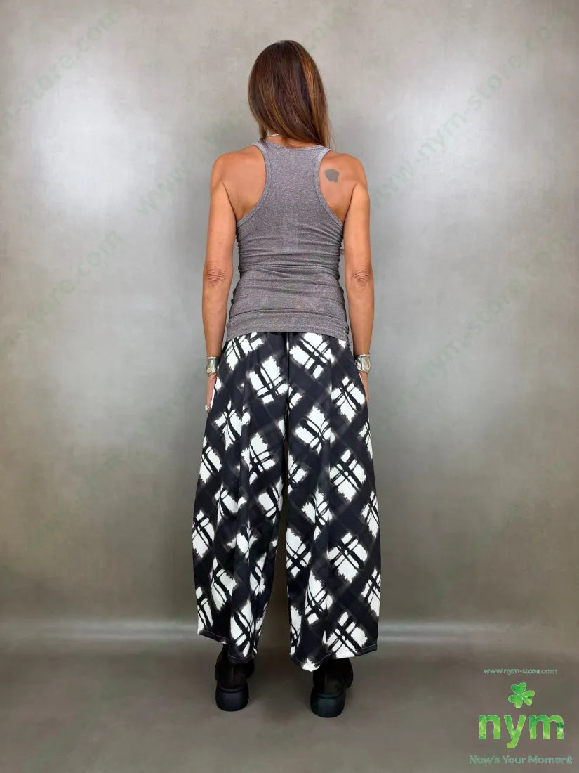 pantalone tessuto lucido stampato 37vi35co28pl - PANTALONE