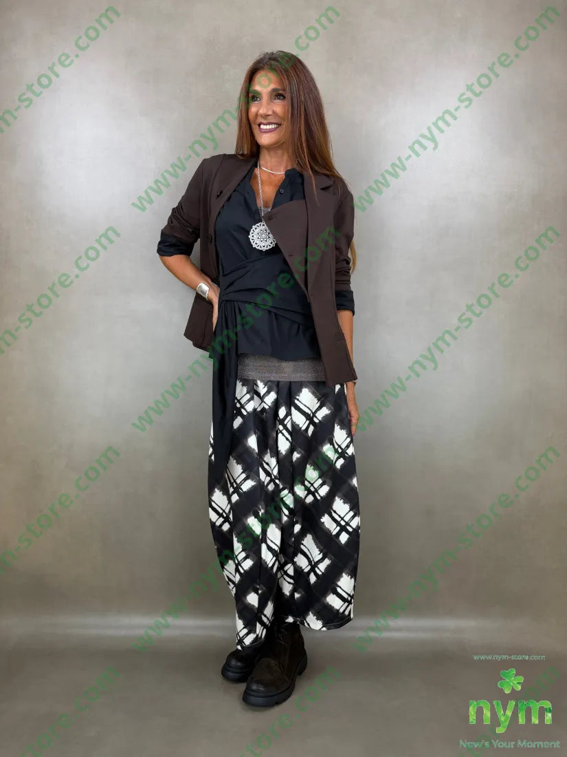 pantalone tessuto lucido stampato 37vi35co28pl - PANTALONE