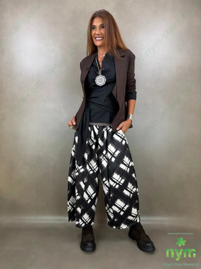 pantalone tessuto lucido stampato 37vi35co28pl - PANTALONE