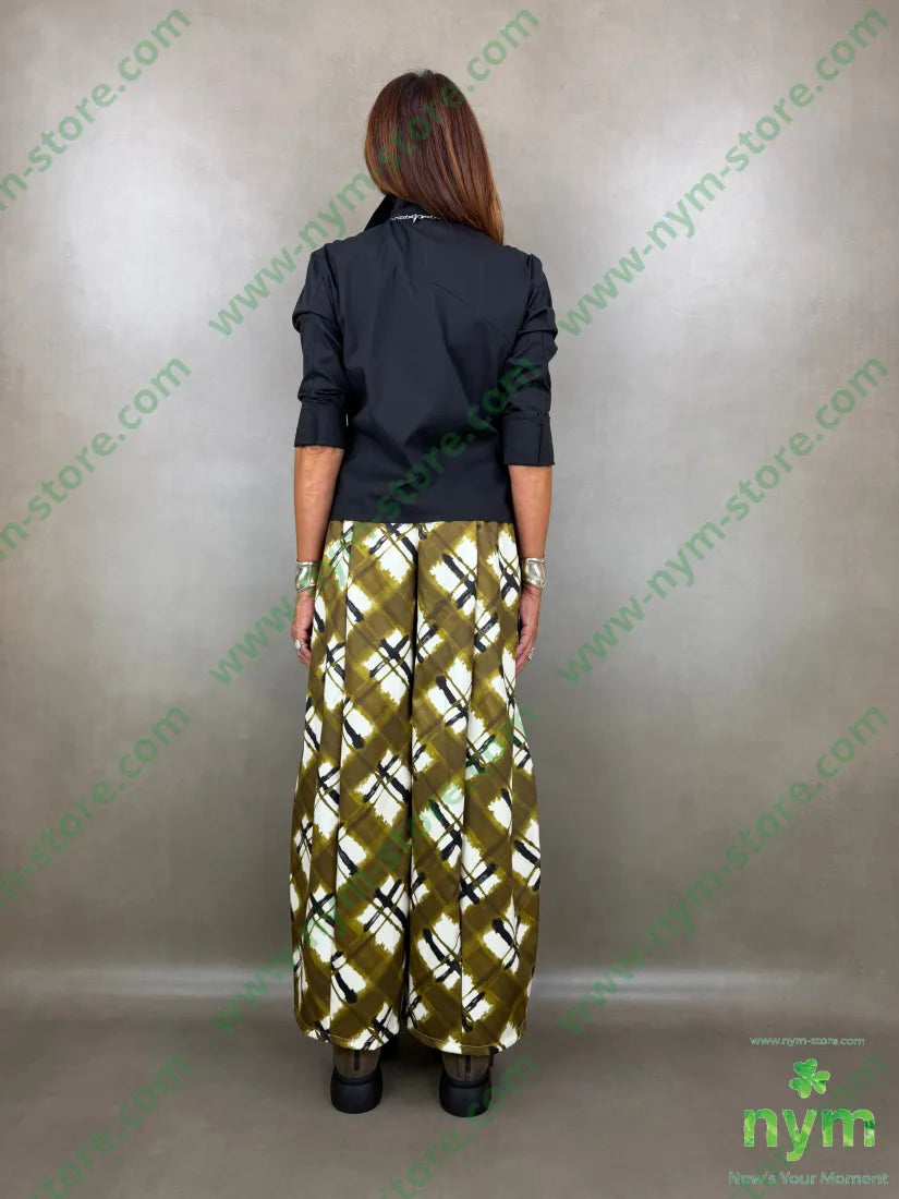 pantalone tessuto lucido stampato 37vi35co28pl - PANTALONE