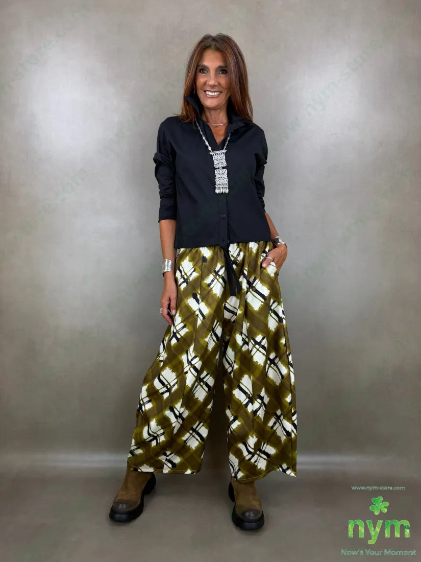pantalone tessuto lucido stampato 37vi35co28pl - PANTALONE