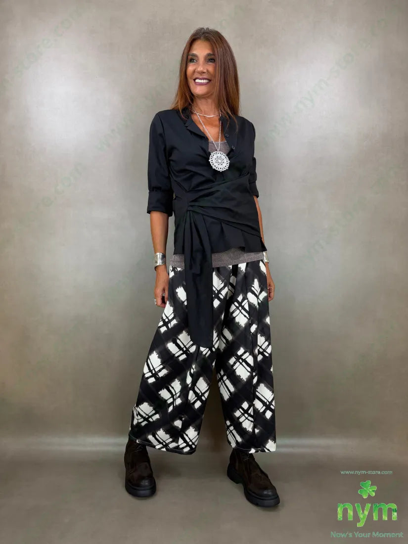 pantalone tessuto lucido stampato 37vi35co28pl - PANTALONE