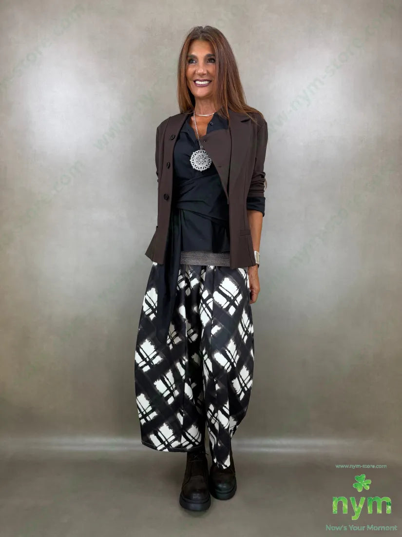 pantalone tessuto lucido stampato 37vi35co28pl - PANTALONE