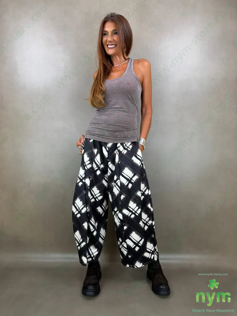 pantalone tessuto lucido stampato 37vi35co28pl - PANTALONE