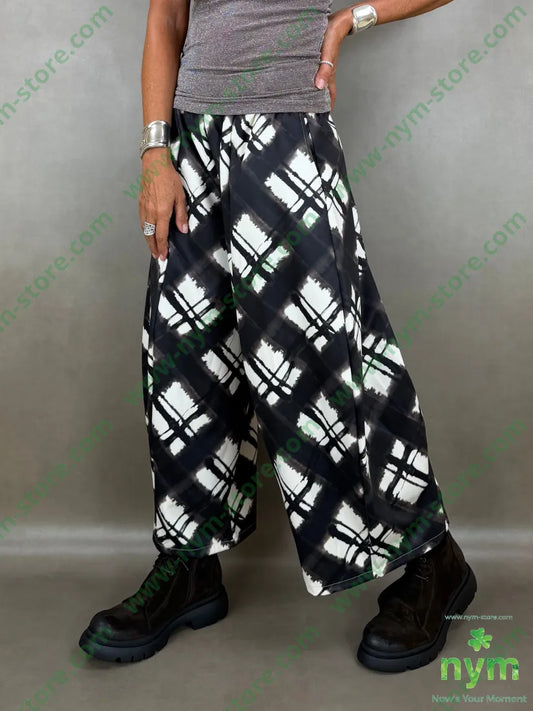 pantalone tessuto lucido stampato 37vi35co28pl - U / NERO / AI26 - PANTALONE