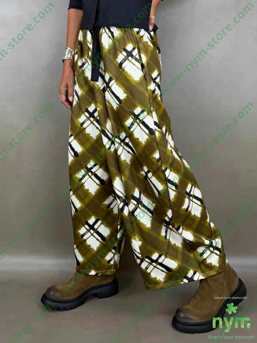 pantalone tessuto lucido stampato 37vi35co28pl - U / OLIO / AI26 - PANTALONE