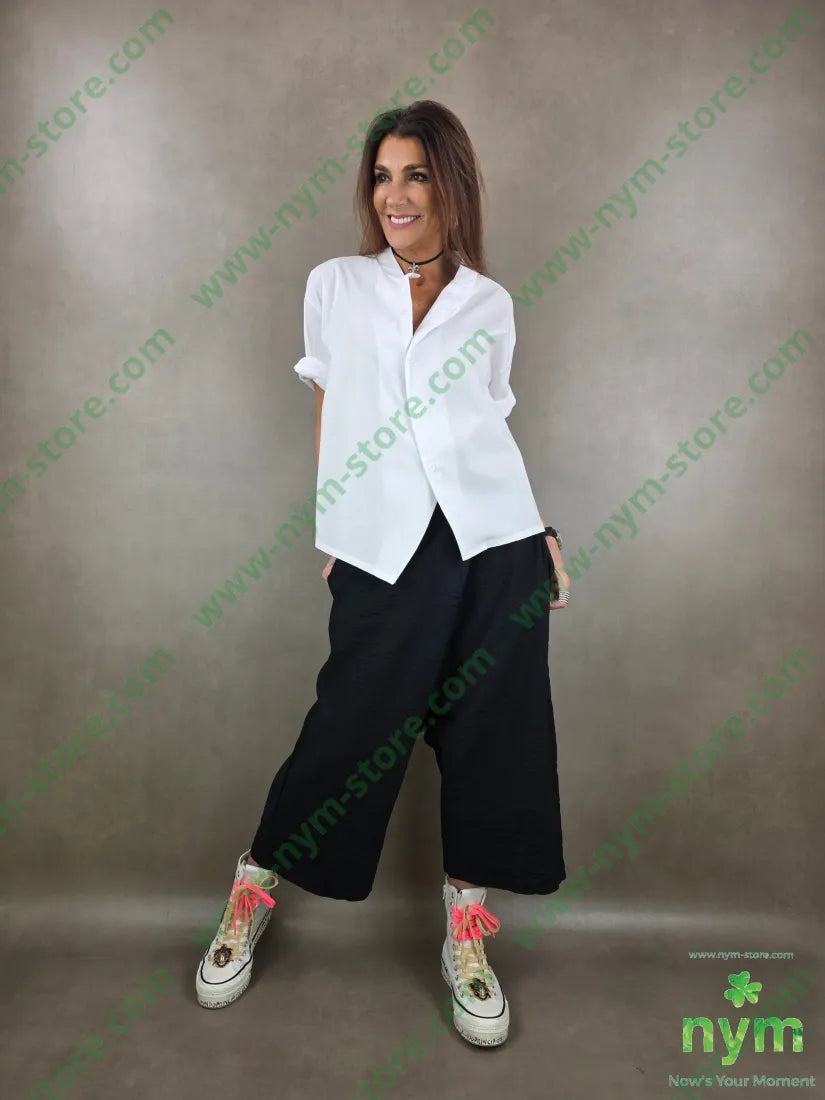 pantalone tessuto semi goffrato cav basso 85vi15pa U / NERO / PE26 PANTALONE