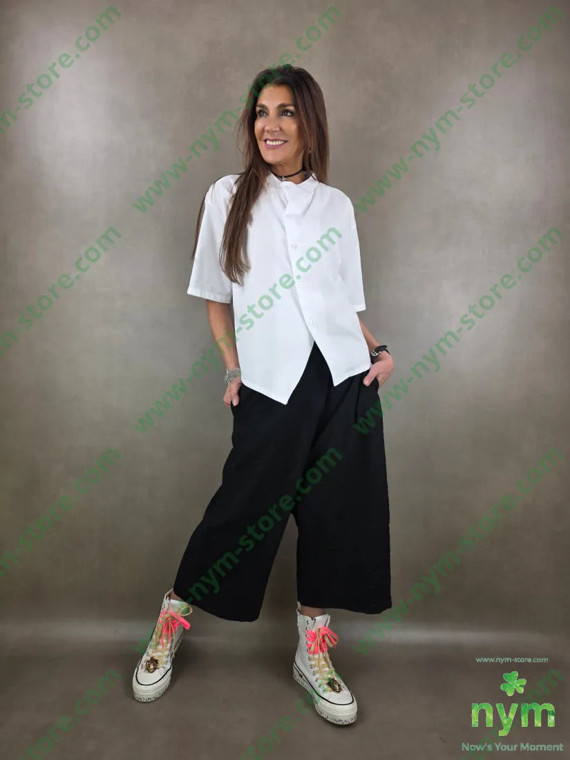 pantalone tessuto semi goffrato cav basso 85vi15pa U / NERO / PE26 PANTALONE