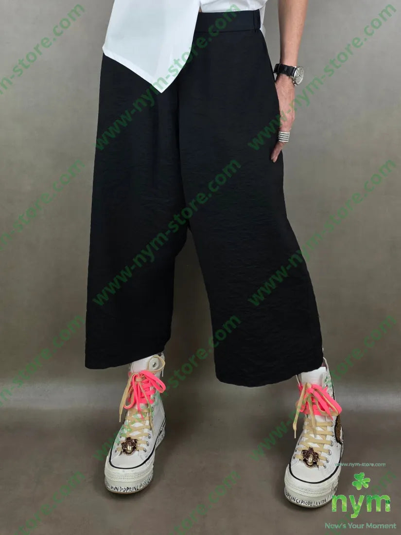 pantalone tessuto semi goffrato cav basso 85vi15pa U / NERO / PE26 PANTALONE