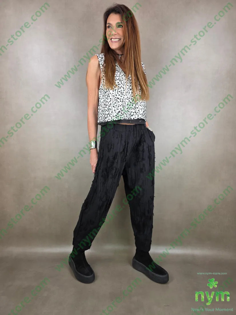 pantalone tessuto sfrangiato PANTALONE
