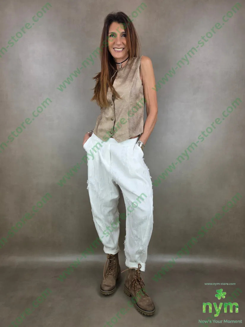 pantalone tessuto sfrangiato PANTALONE