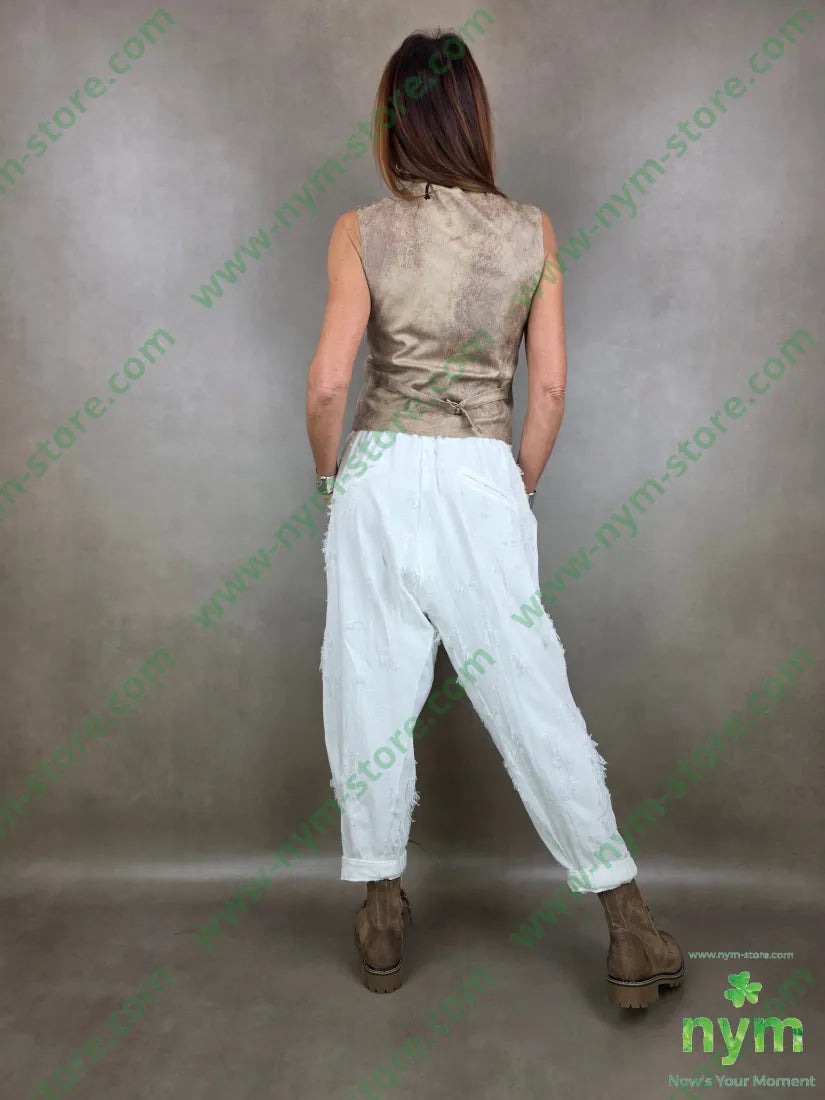 pantalone tessuto sfrangiato PANTALONE