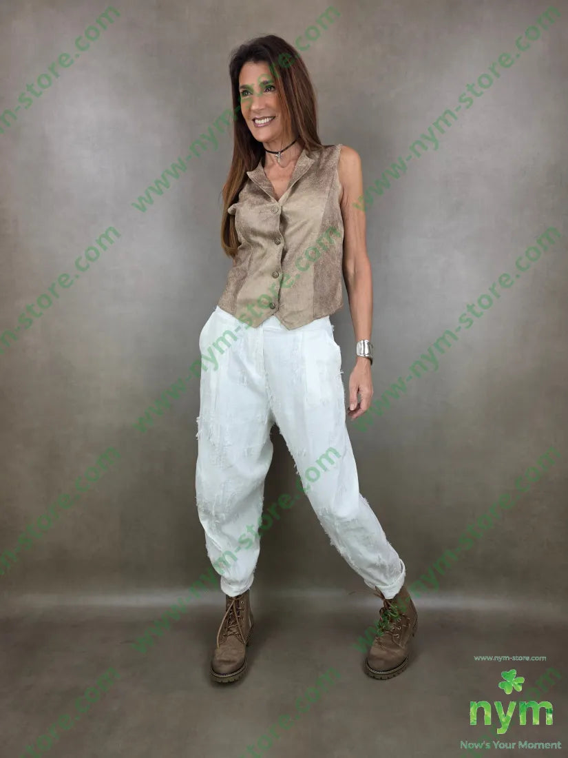 pantalone tessuto sfrangiato PANTALONE