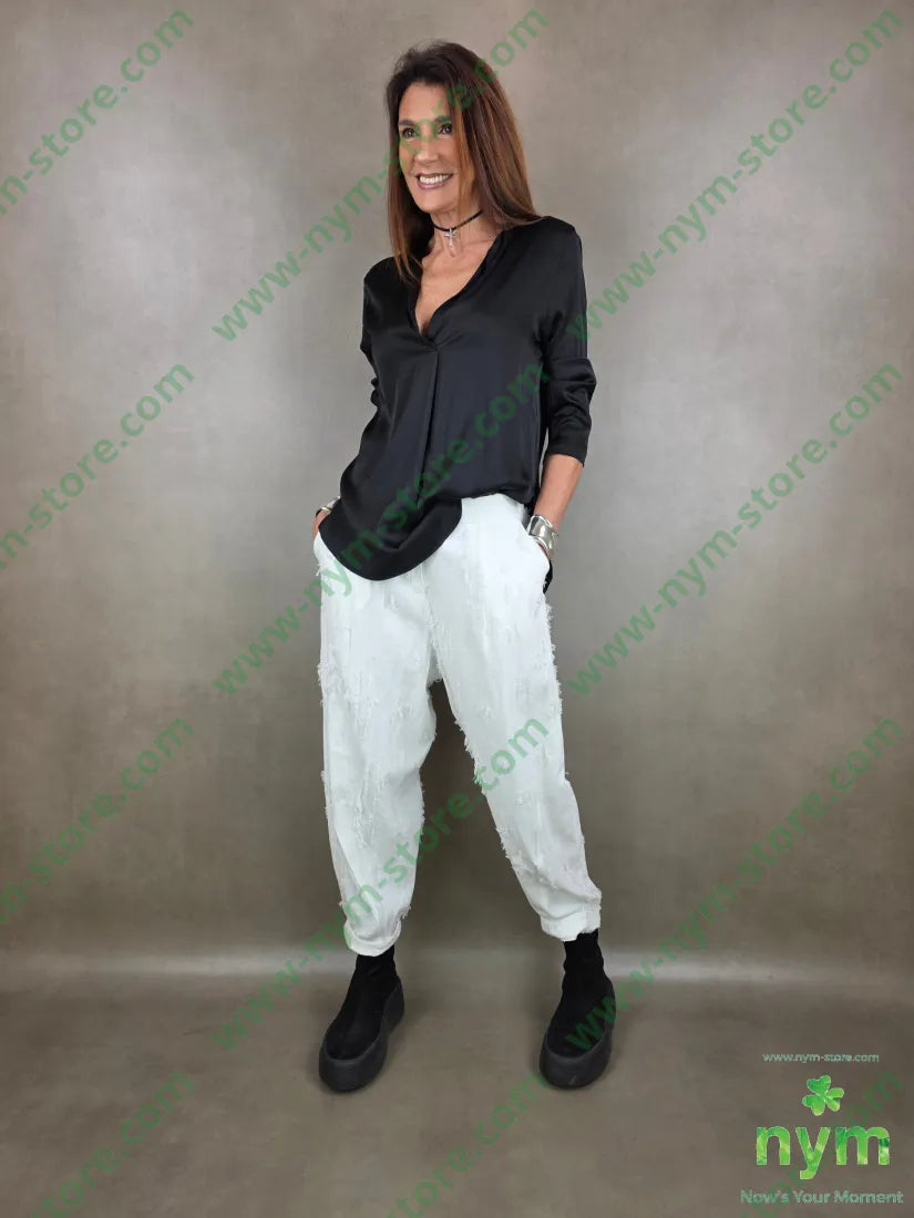 pantalone tessuto sfrangiato PANTALONE