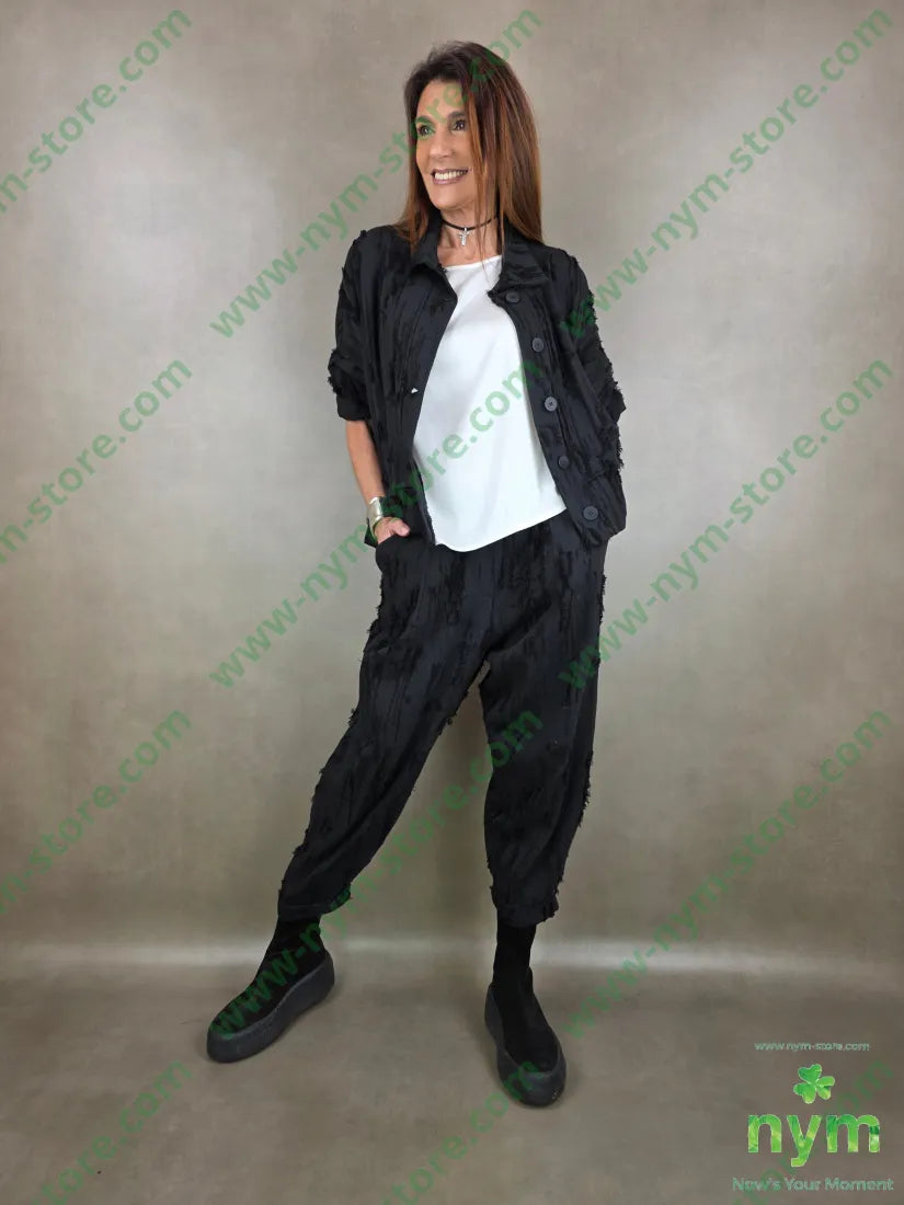 pantalone tessuto sfrangiato PANTALONE