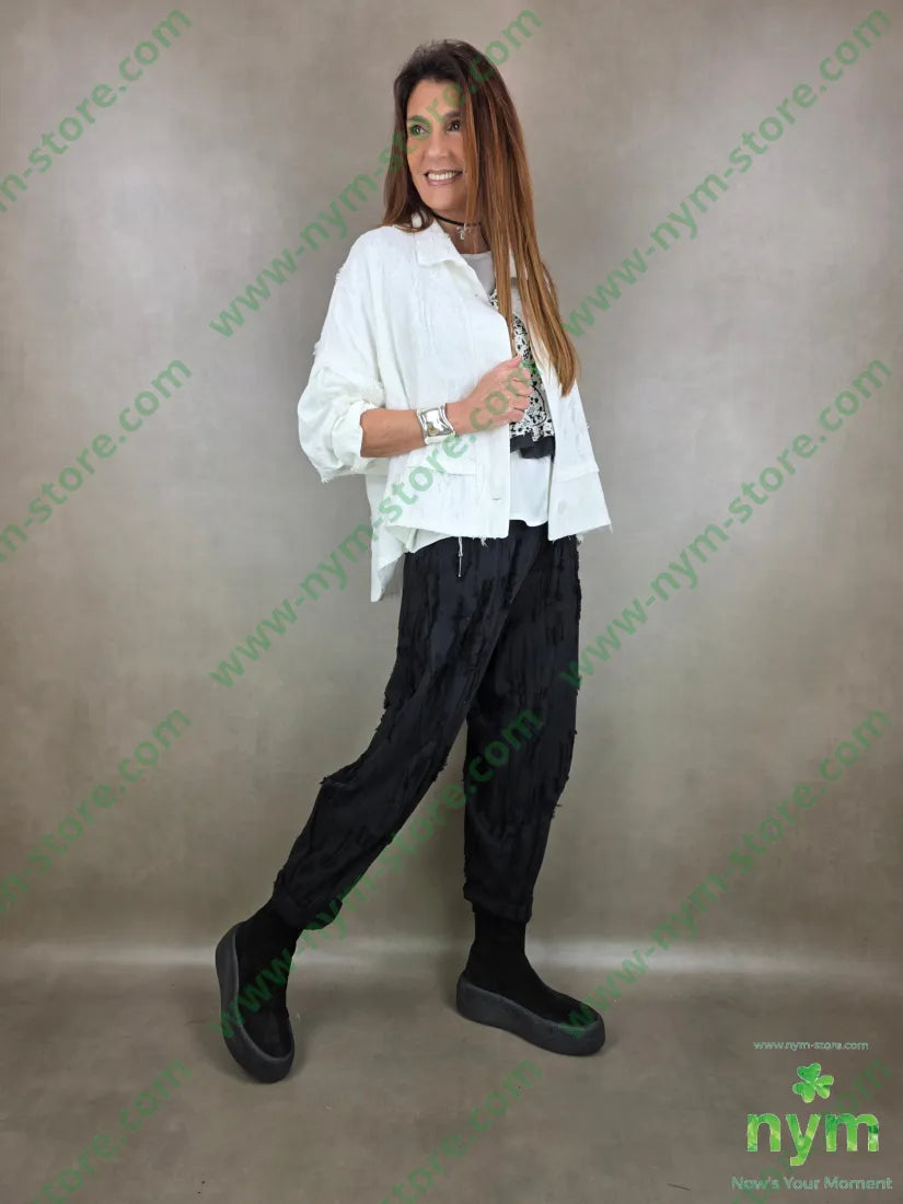 pantalone tessuto sfrangiato PANTALONE