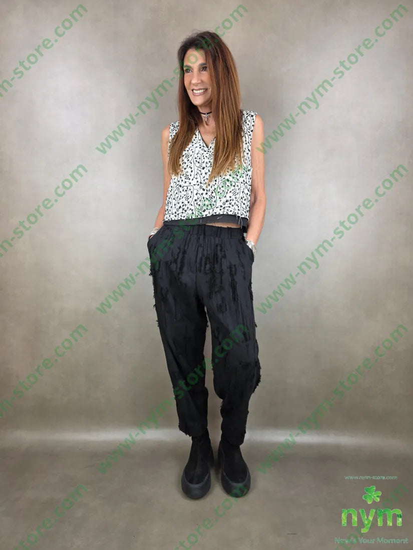 pantalone tessuto sfrangiato PANTALONE