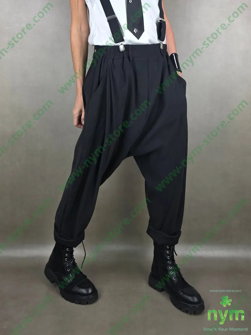 pantalone tessuto viscosa harem 87vi13pl U / NERO / PE26 PANTALONE