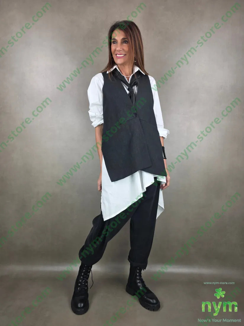 pantalone tessuto viscosa harem 87vi13pl U / NERO / PE26 PANTALONE