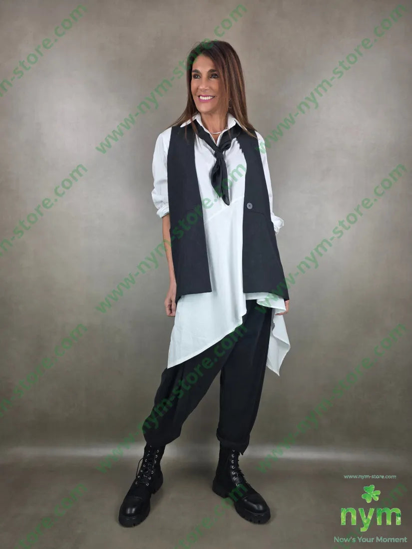 pantalone tessuto viscosa harem 87vi13pl U / NERO / PE26 PANTALONE