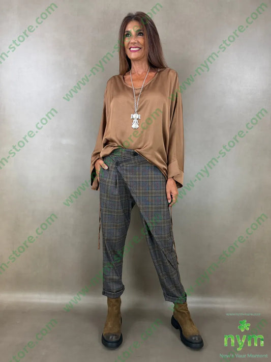pantalone un bottone check 63pl34vi2ea - U / FANGO / AI26 - PANTALONE