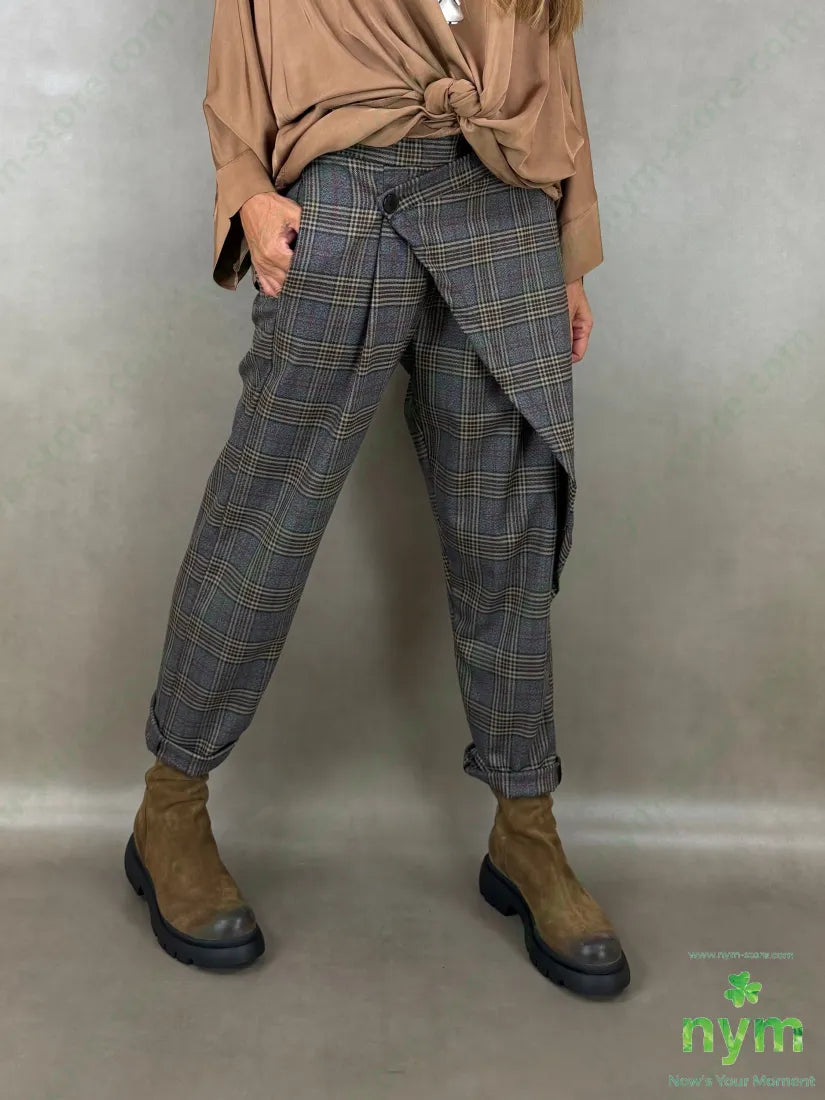 pantalone un bottone check 63pl34vi2ea - U / FANGO / AI26 - PANTALONE