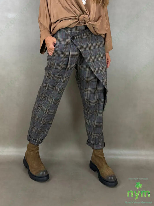 pantalone un bottone check 63pl34vi2ea - U / FANGO / AI26 - PANTALONE