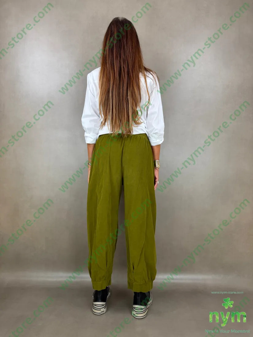 pantalone velluto costina polso 100co - U / OLIO / AI26 - PANTALONE