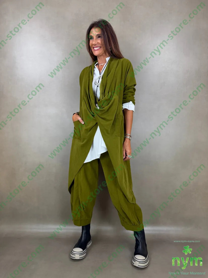 pantalone velluto costina polso 100co - U / OLIO / AI26 - PANTALONE