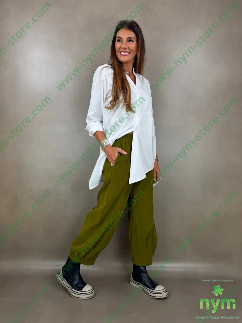 pantalone velluto costina polso 100co - U / OLIO / AI26 - PANTALONE