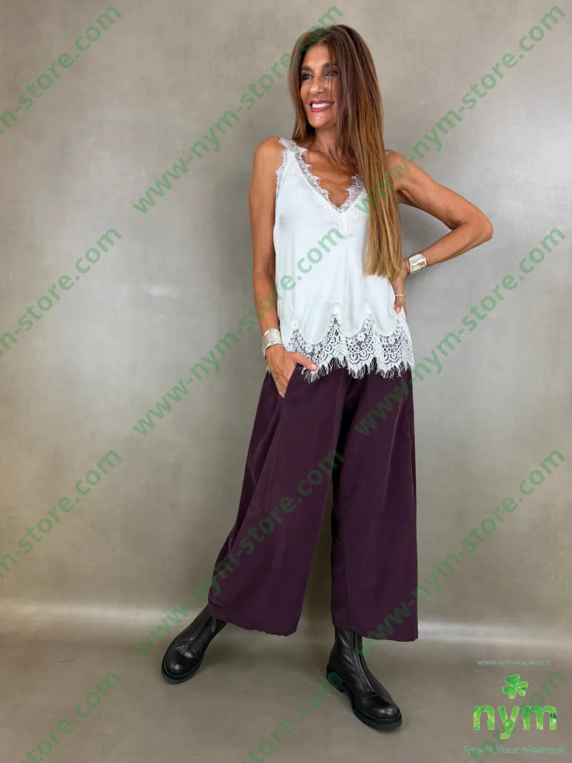 pantalone velluto costina tinta unita 100co - PANTALONE