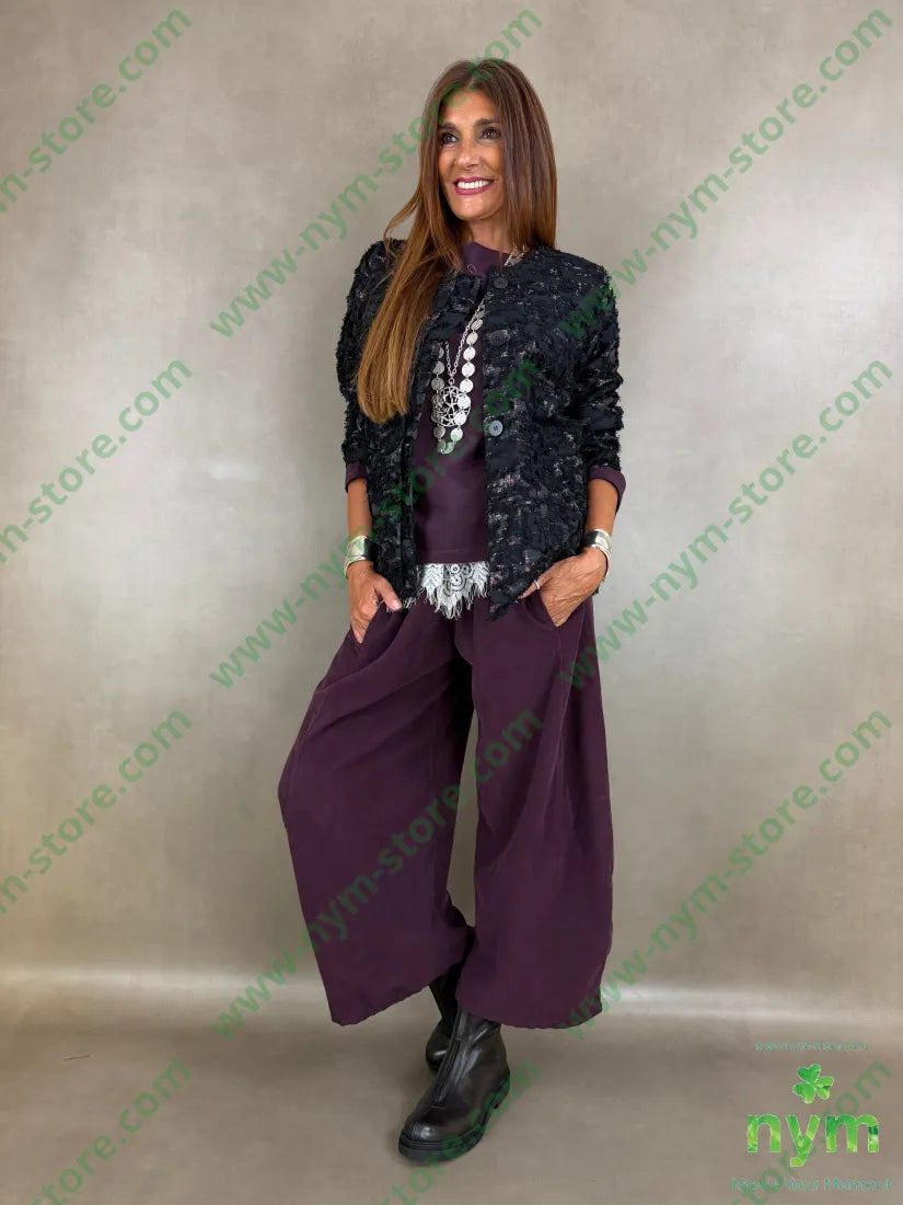 pantalone velluto costina tinta unita 100co - PANTALONE