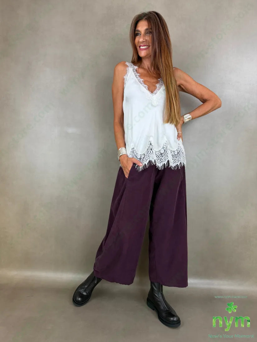 pantalone velluto costina tinta unita 100co - PANTALONE